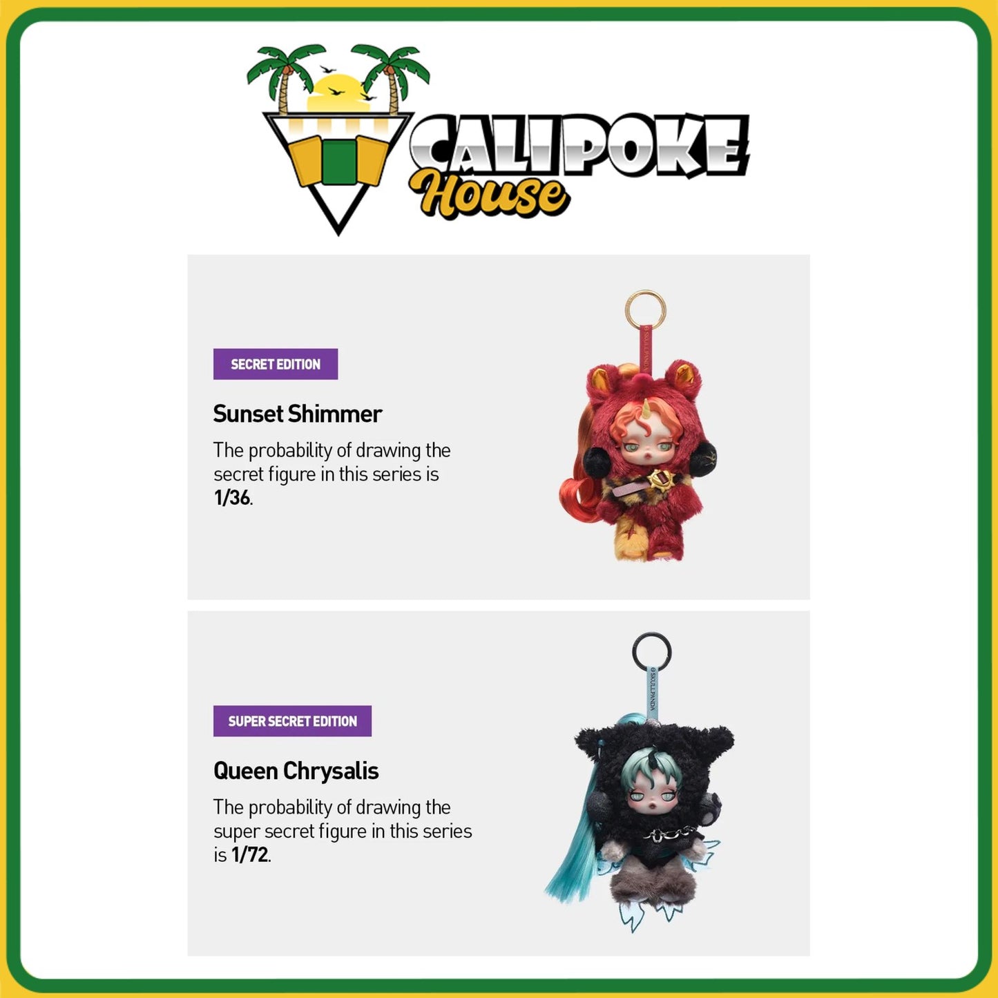 Pop Mart SKULLPANDA x My Little Pony Series Plush Keychain Blind Box Sealed