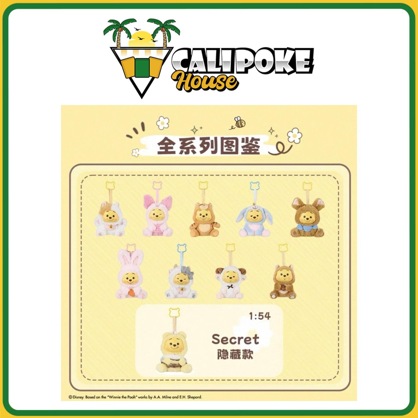Miniso Winnie the Pooh Naughty Party Series Plush Keychain Blind Box