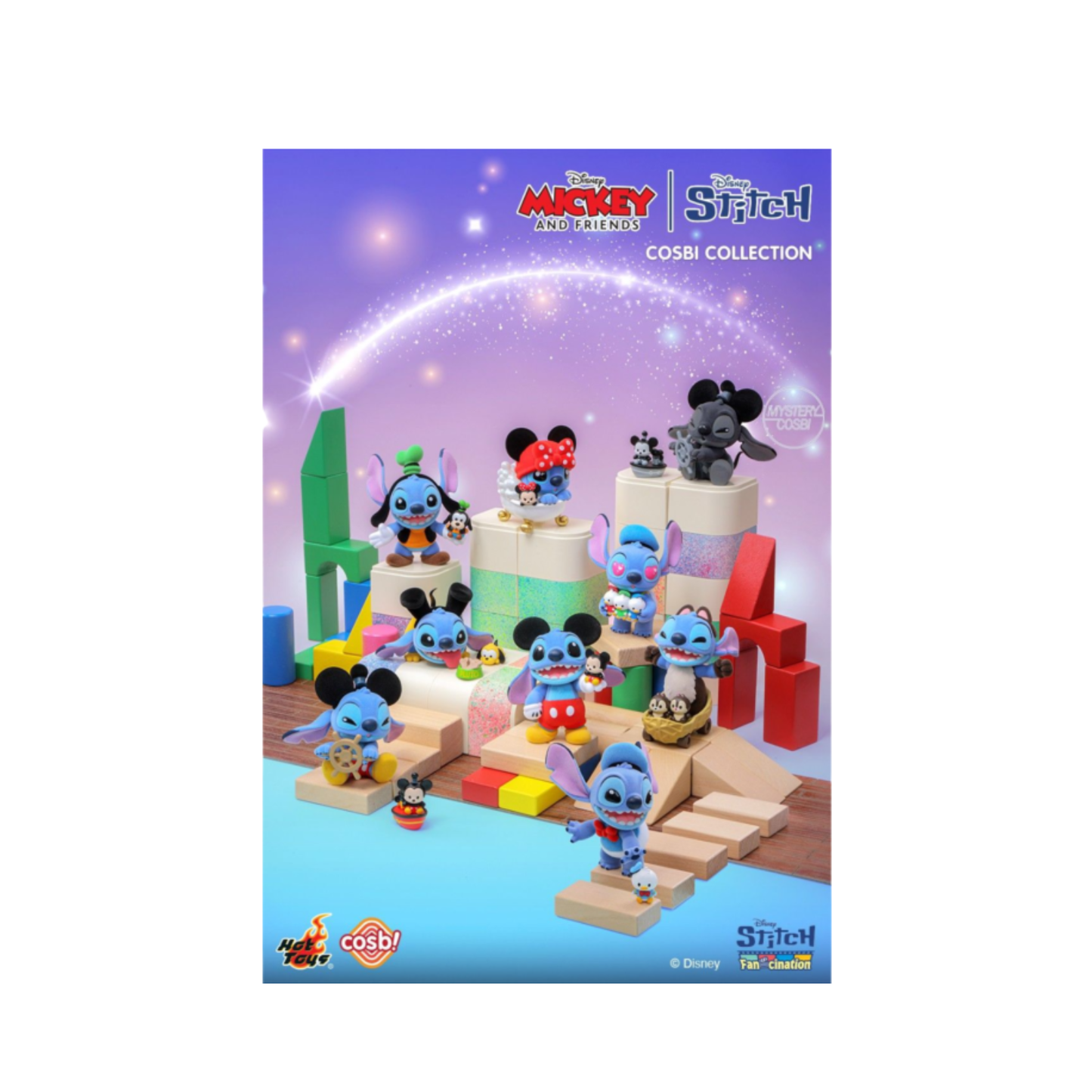 Disney Cosbi Mickey Friends Stitch One Random Figurine Blind Box