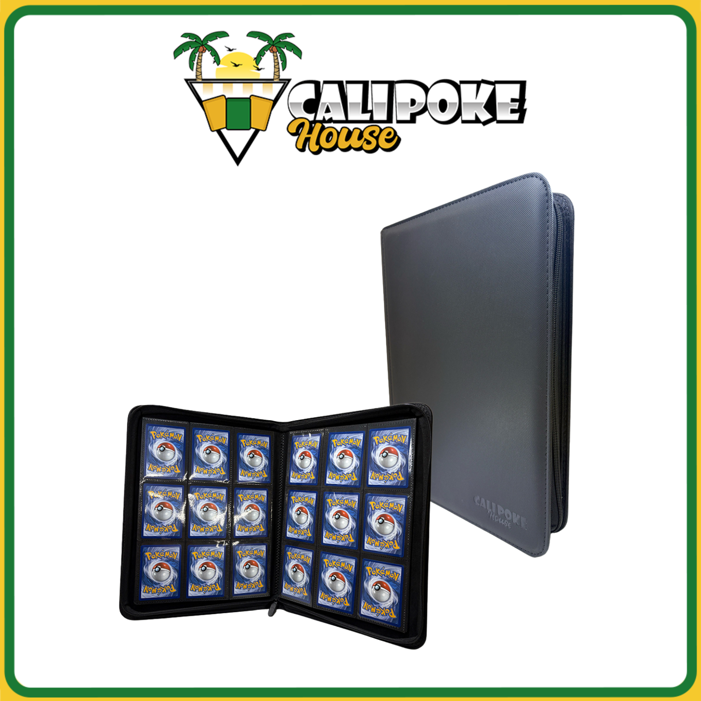 9-Pocket Black 360 Card Binder with Zipper