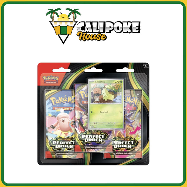 Pokemon Trading Card Game Mega Evolution Perfect Order 3-Pack Blister English Sealed