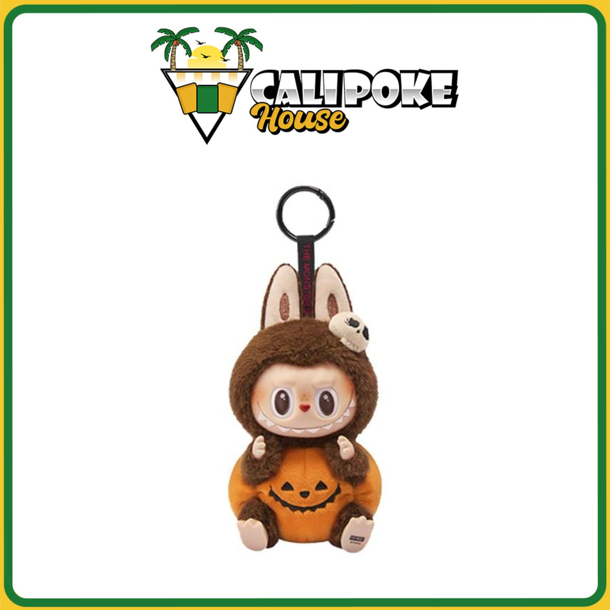 Pop Mart Labubu Happy Halloween Party Series-Sitting Pumpkin Vinyl Plush Pendant