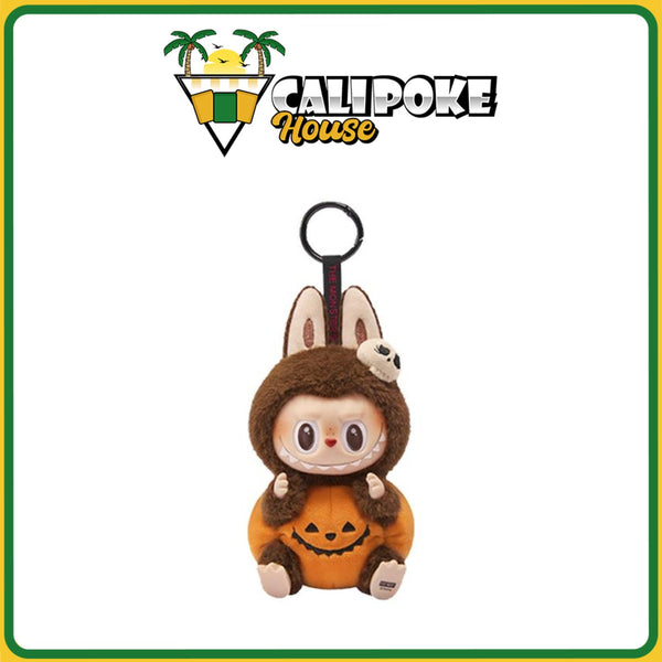 Pop Mart Labubu Happy Halloween Party Series-Sitting Pumpkin Vinyl Plush Pendant
