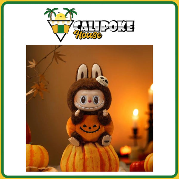 Pop Mart Labubu Happy Halloween Party Series-Sitting Pumpkin Vinyl Plush Pendant