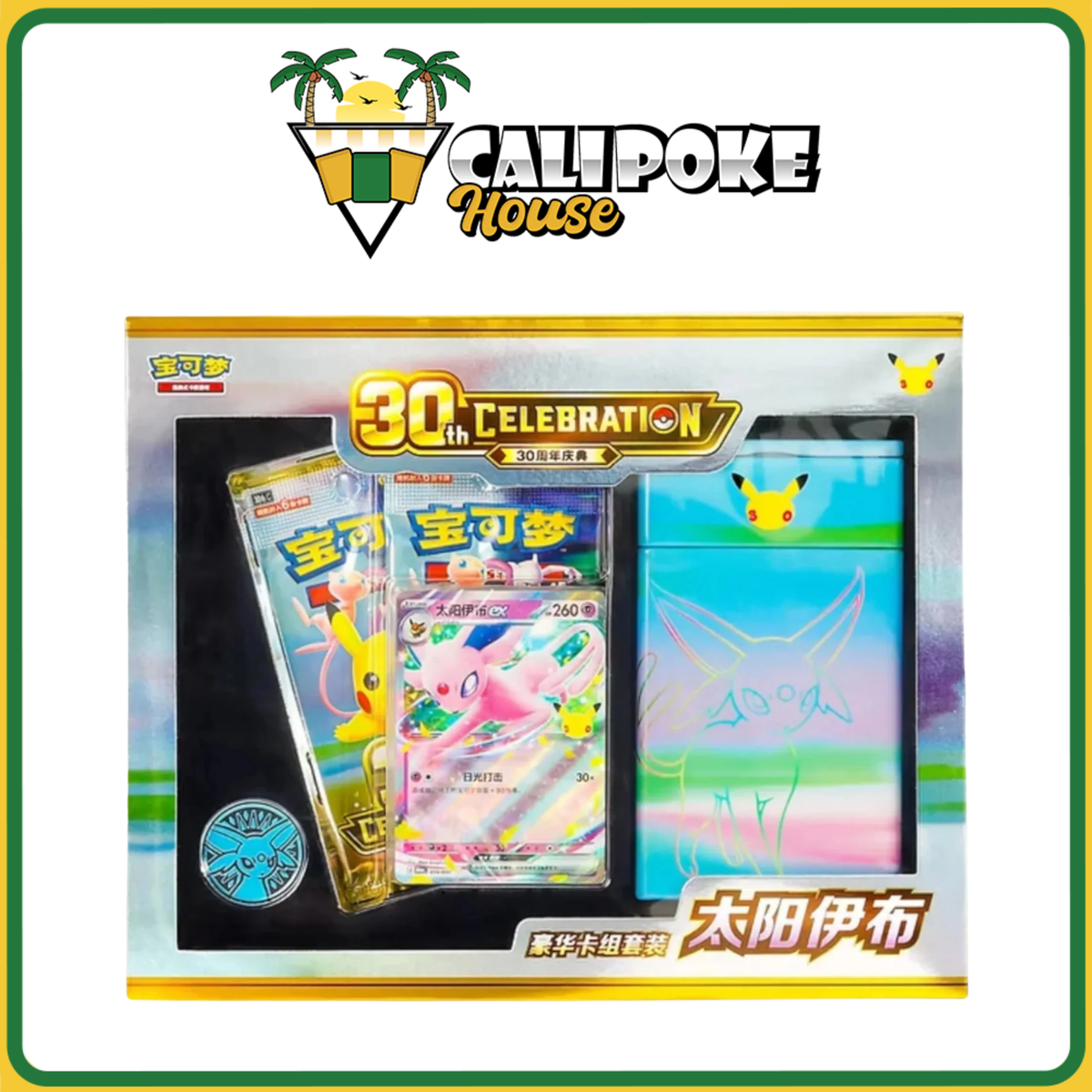Pokemon Trading Card Game 30thC Chinese 30th Celebration Espeon ex Deluxe Deck Set [Simplified Chinese)