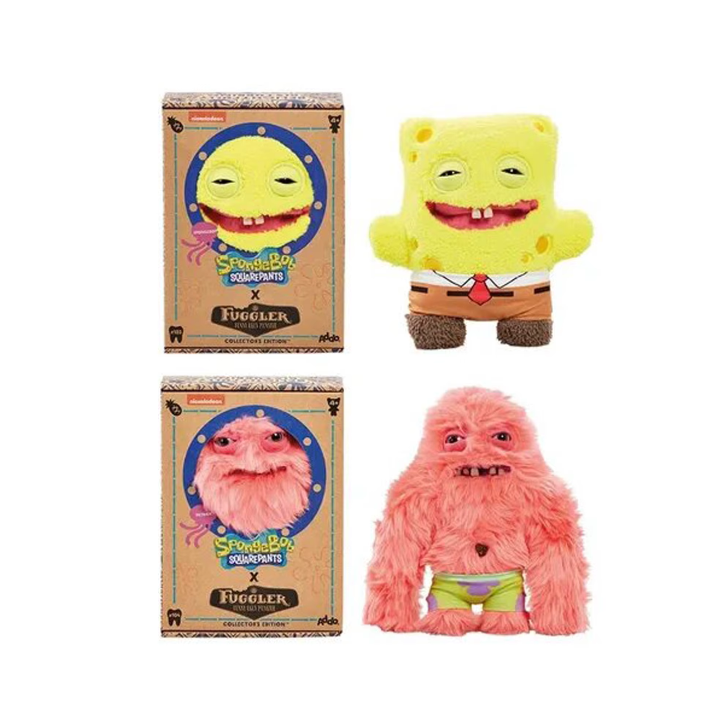 ZURU Fugglers Spongebob and Patrick 9" Plushies